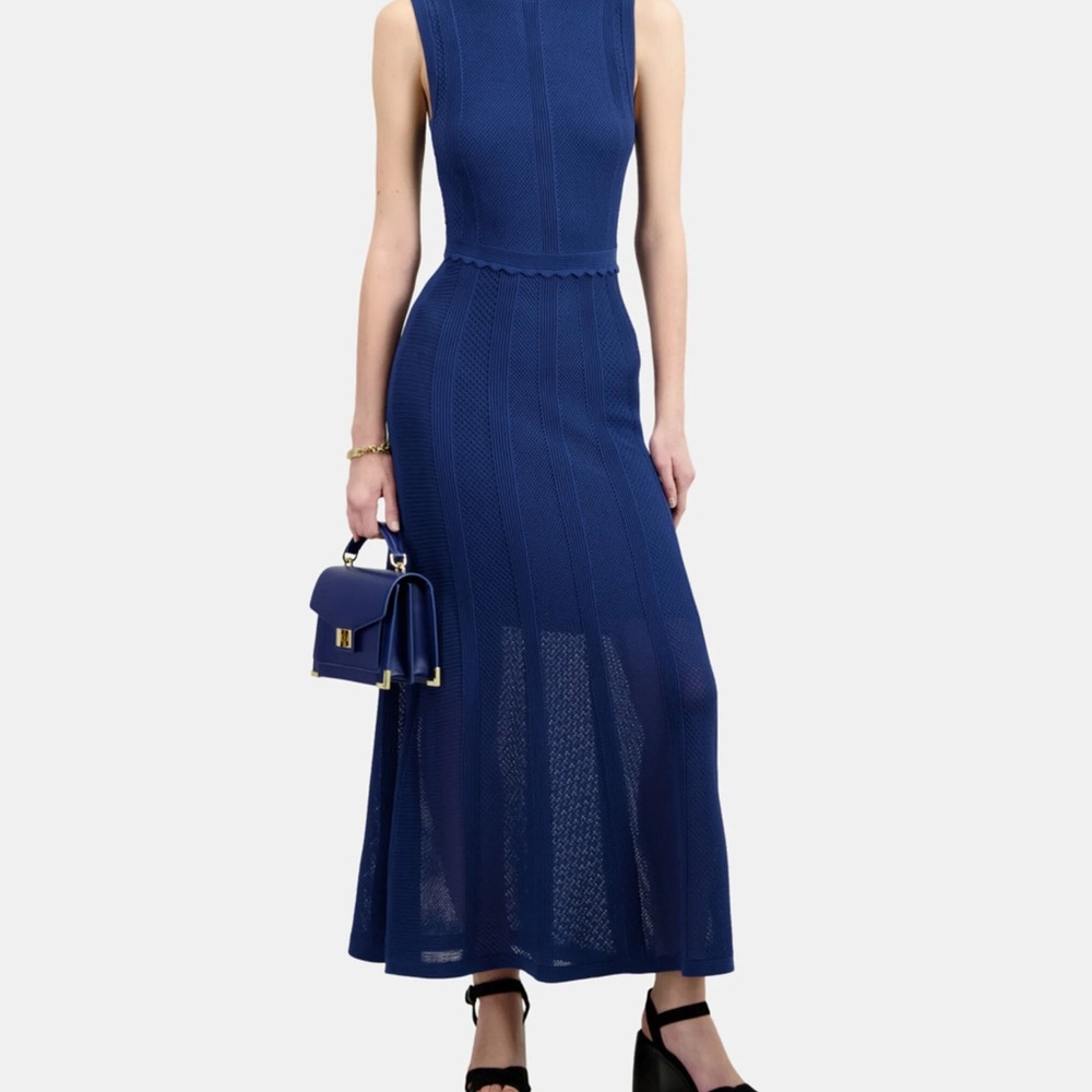 NWT - The KOOPLES - Elegant Blue Sleeveless Dress